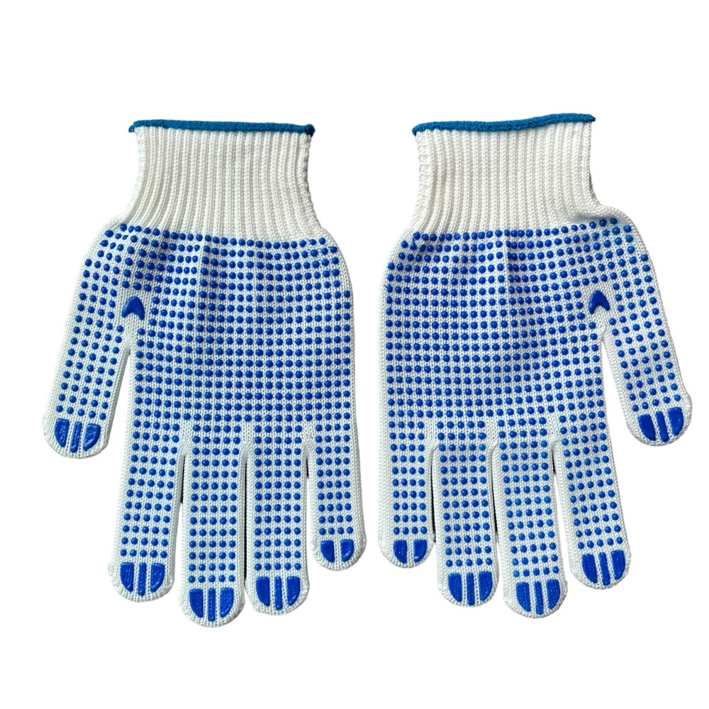 Blue White Gloves Palm and Finger Grips Golf Gardening Work Unisex Medium Large